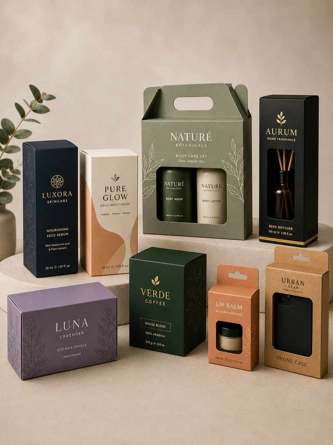 Custom retail packaging with premium printed finishes