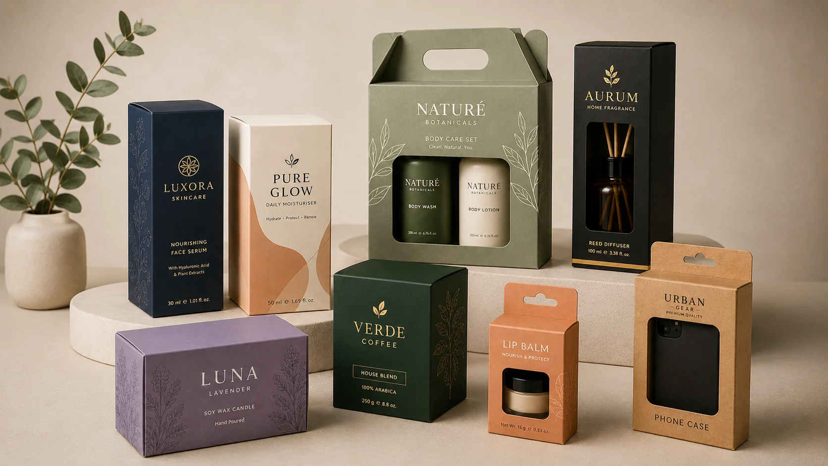 Custom printed retail product packaging boxes