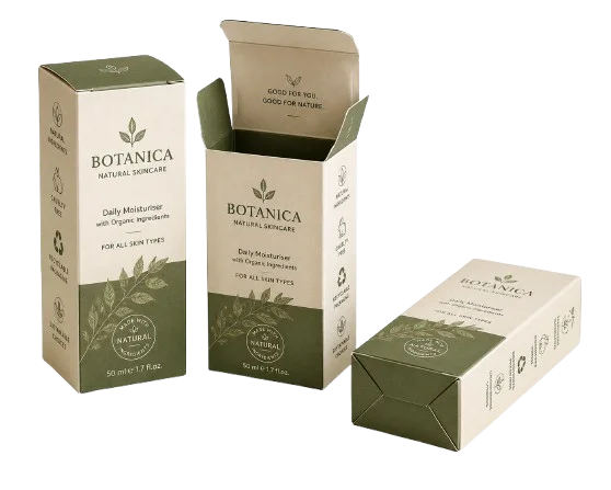 Reverse tuck end folding carton box