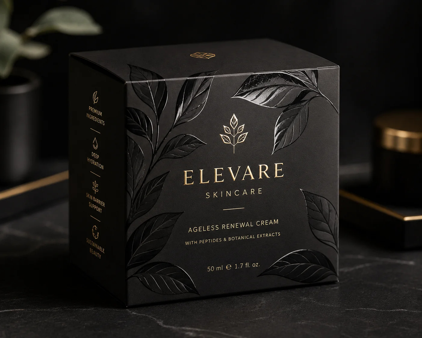 Luxury packaging box with a soft-touch laminated surface