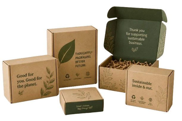 Sustainable custom packaging boxes made from recyclable board