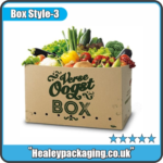 Kraft vegetable produce box filled with fresh vegetables.