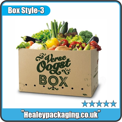 Kraft vegetable produce box filled with fresh vegetables.