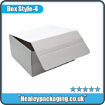 White tear strip packaging box with convenient opening feature.