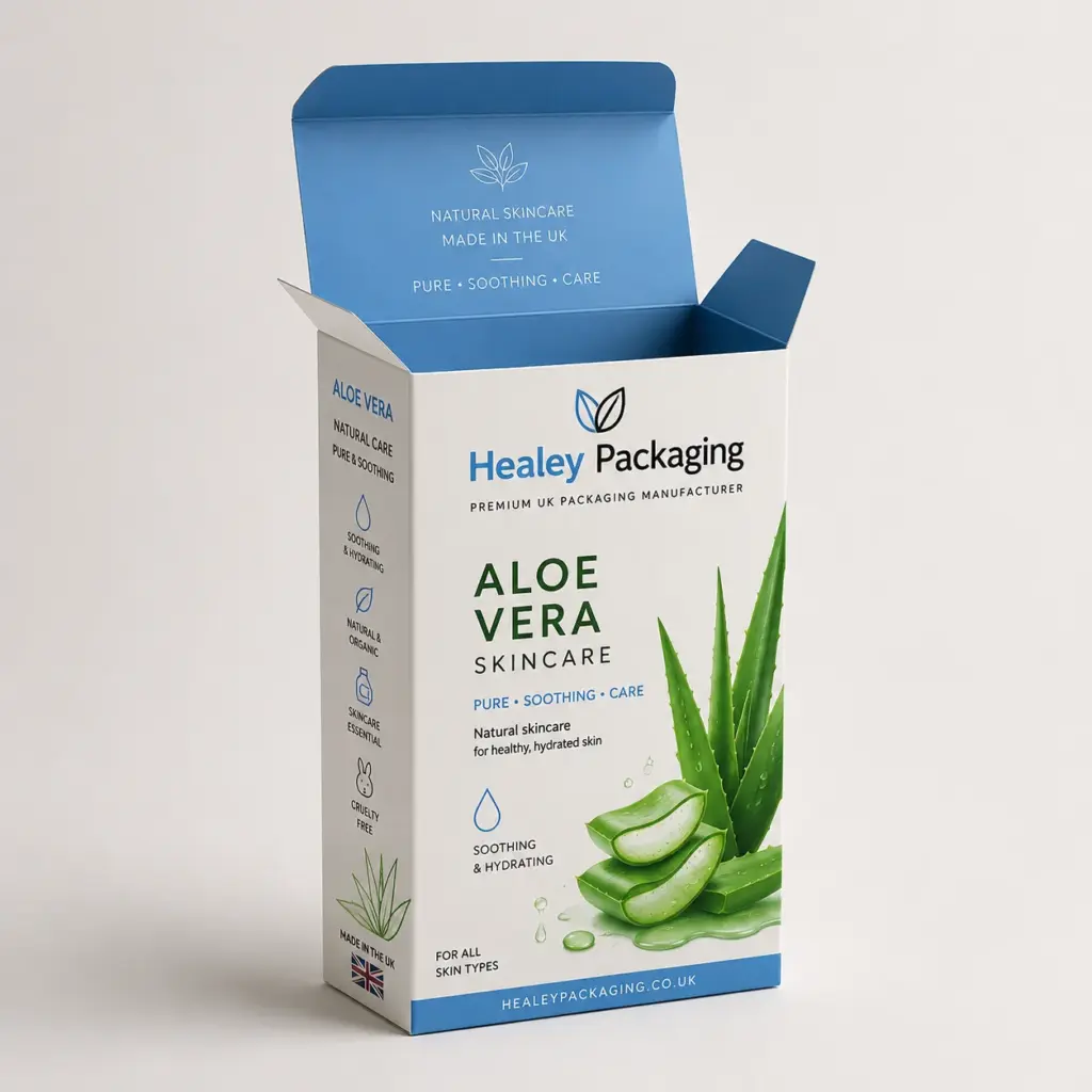 Printed aloe vera folding carton for skincare packaging