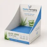 Aloe vera counter display box for skincare product presentation