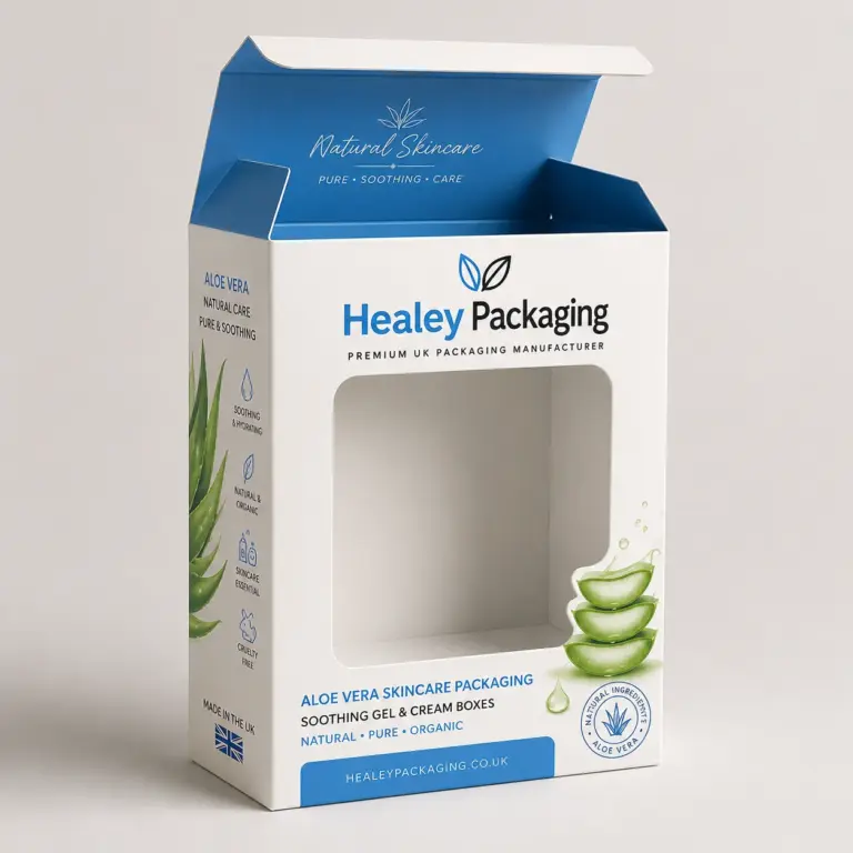 Aloe vera window box for skincare and cosmetic products