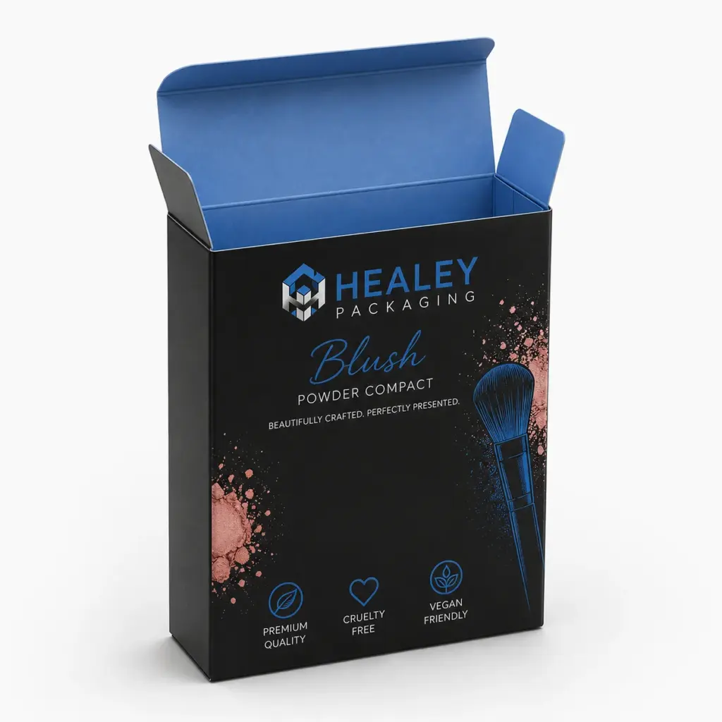 Printed blush folding carton box for cosmetic packaging
