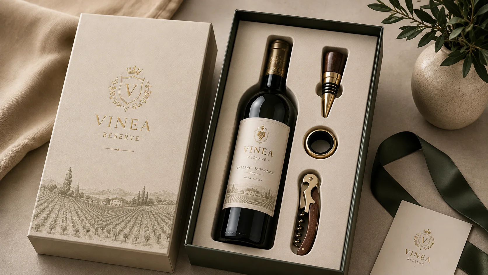 Premium bottle gift set with fitted presentation insert