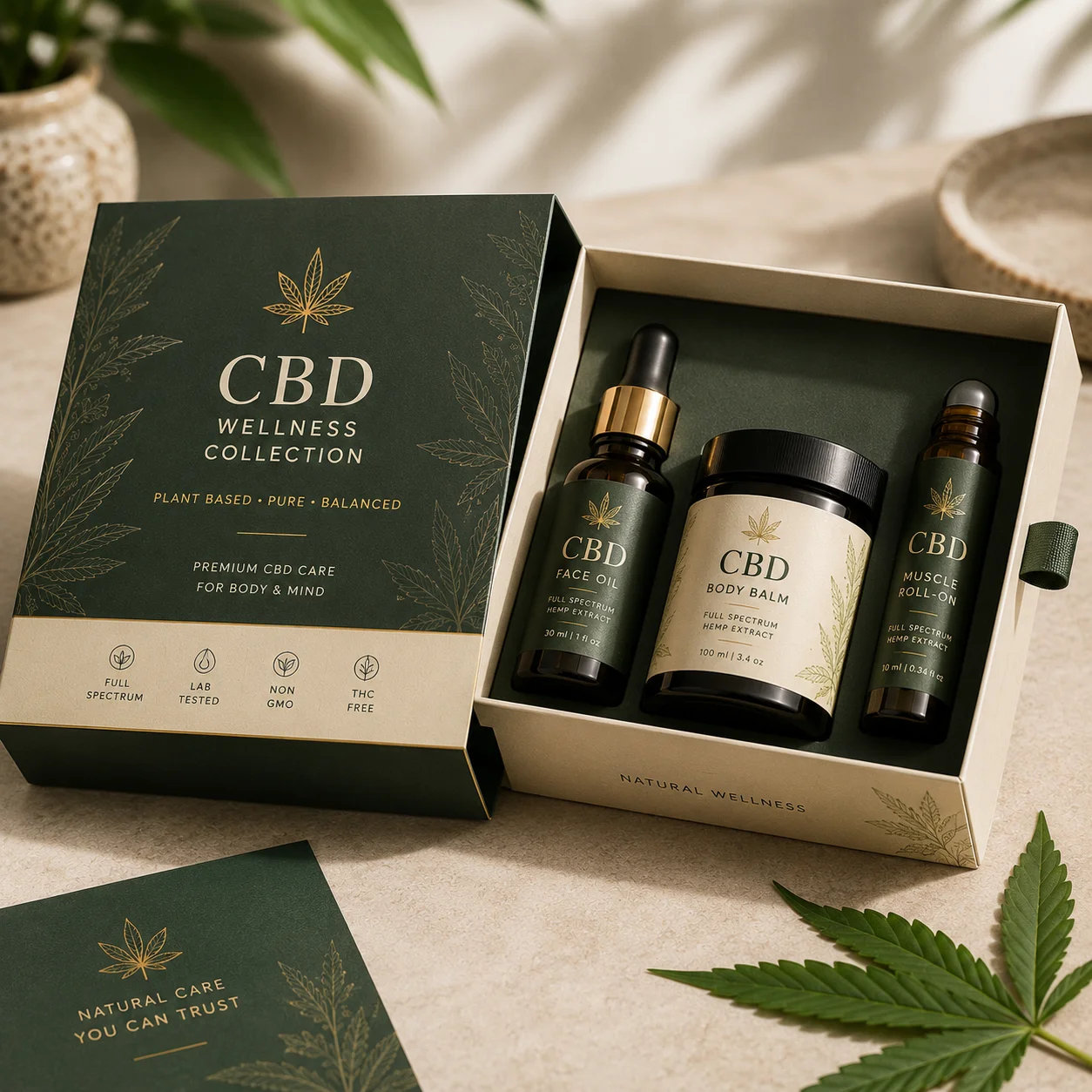 Sleeve and tray box for premium CBD products