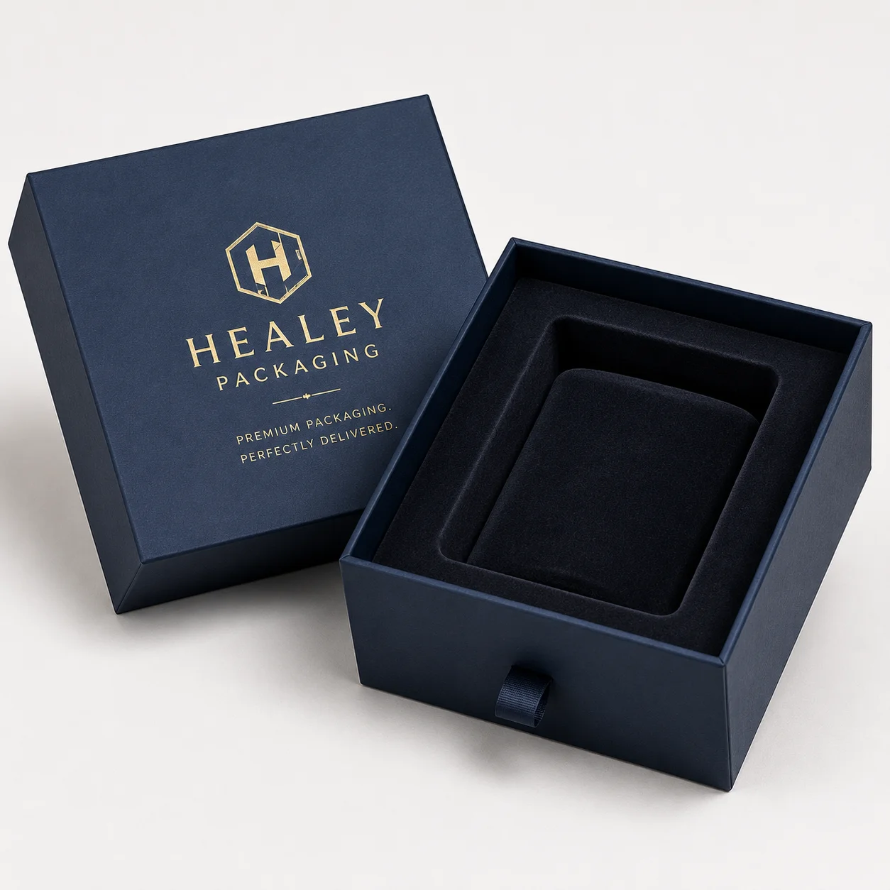 Rigid cardboard box for premium product packaging
