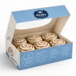 Custom cinnamon roll bakery box for fresh pastry packaging