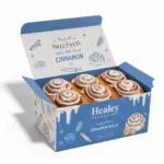 Printed mailer box for cinnamon rolls with secure bakery packaging
