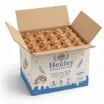 Corrugated shipping box for bulk cinnamon roll bakery packaging