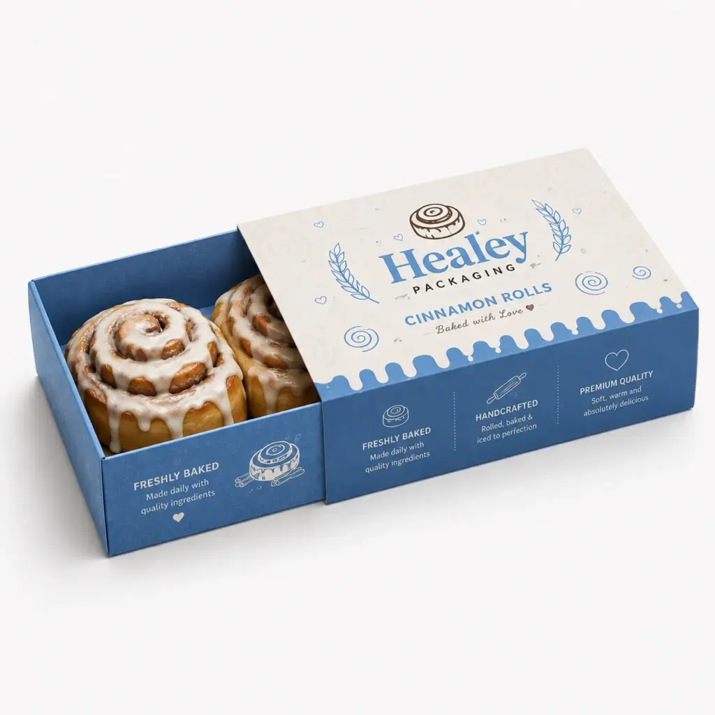 Custom sleeve box for cinnamon rolls with premium presentation