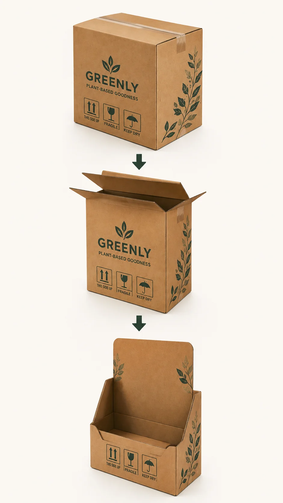 Shipping carton converting into a retail display