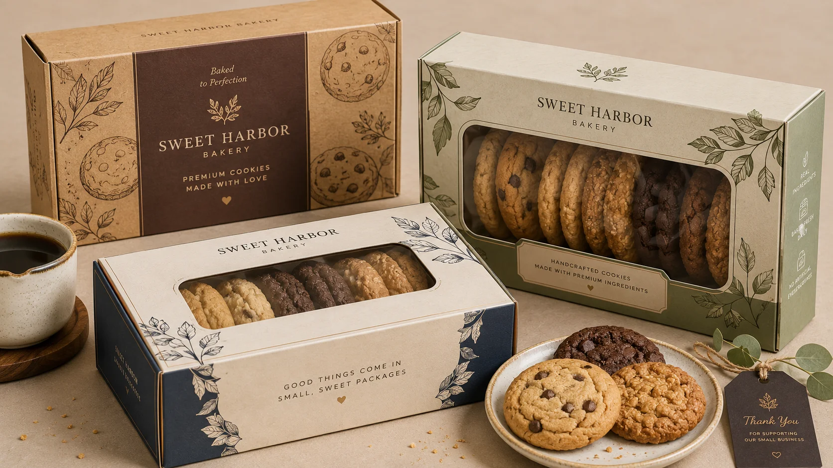 Custom cookie and biscuit packaging box