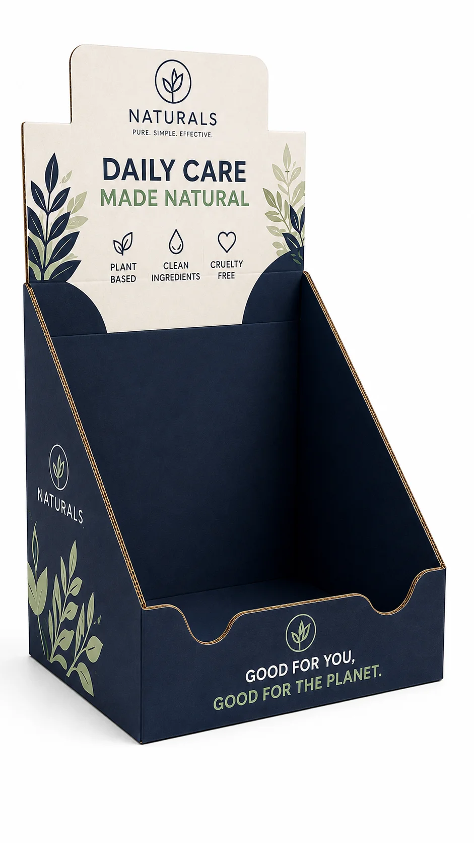 Custom counter display box for retail products