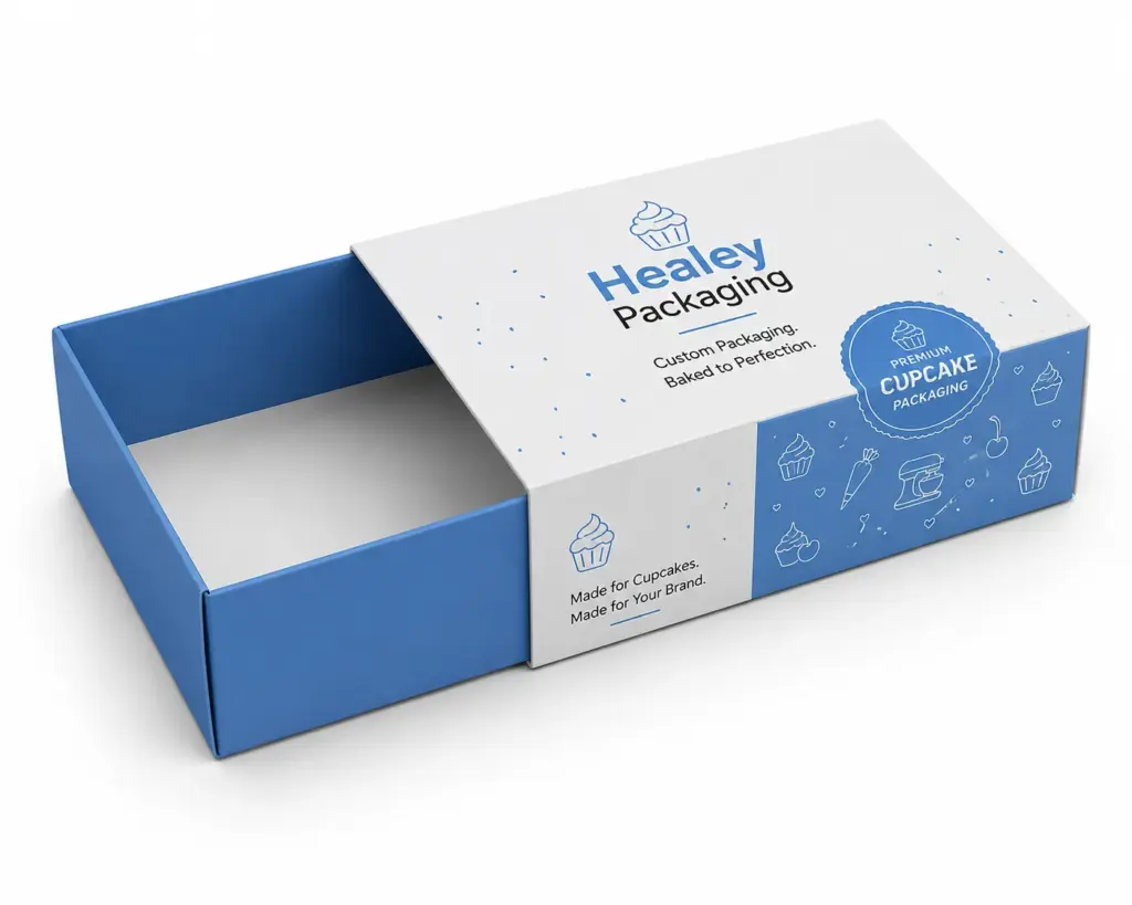 Custom cupcake sleeve box with sliding tray packaging