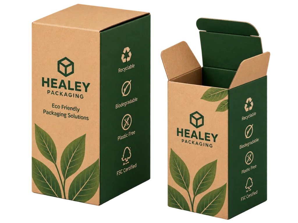 Kraft folding cartons with green eco-friendly print