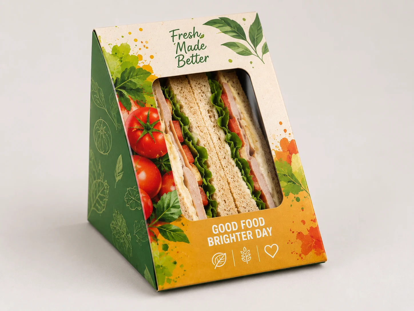 Printed food carton with a product viewing window