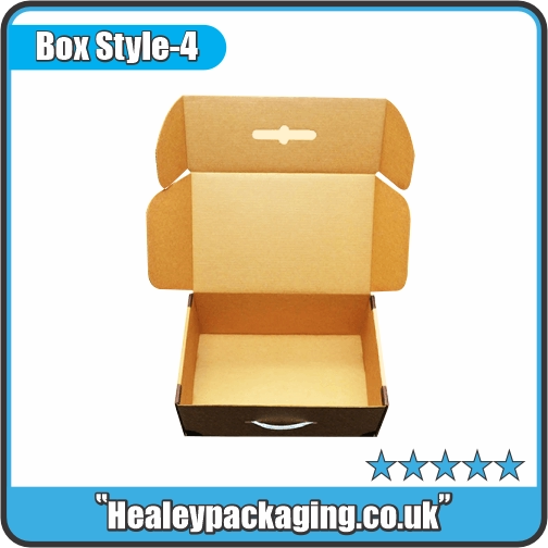 Open kraft suitcase packaging box with carry handle