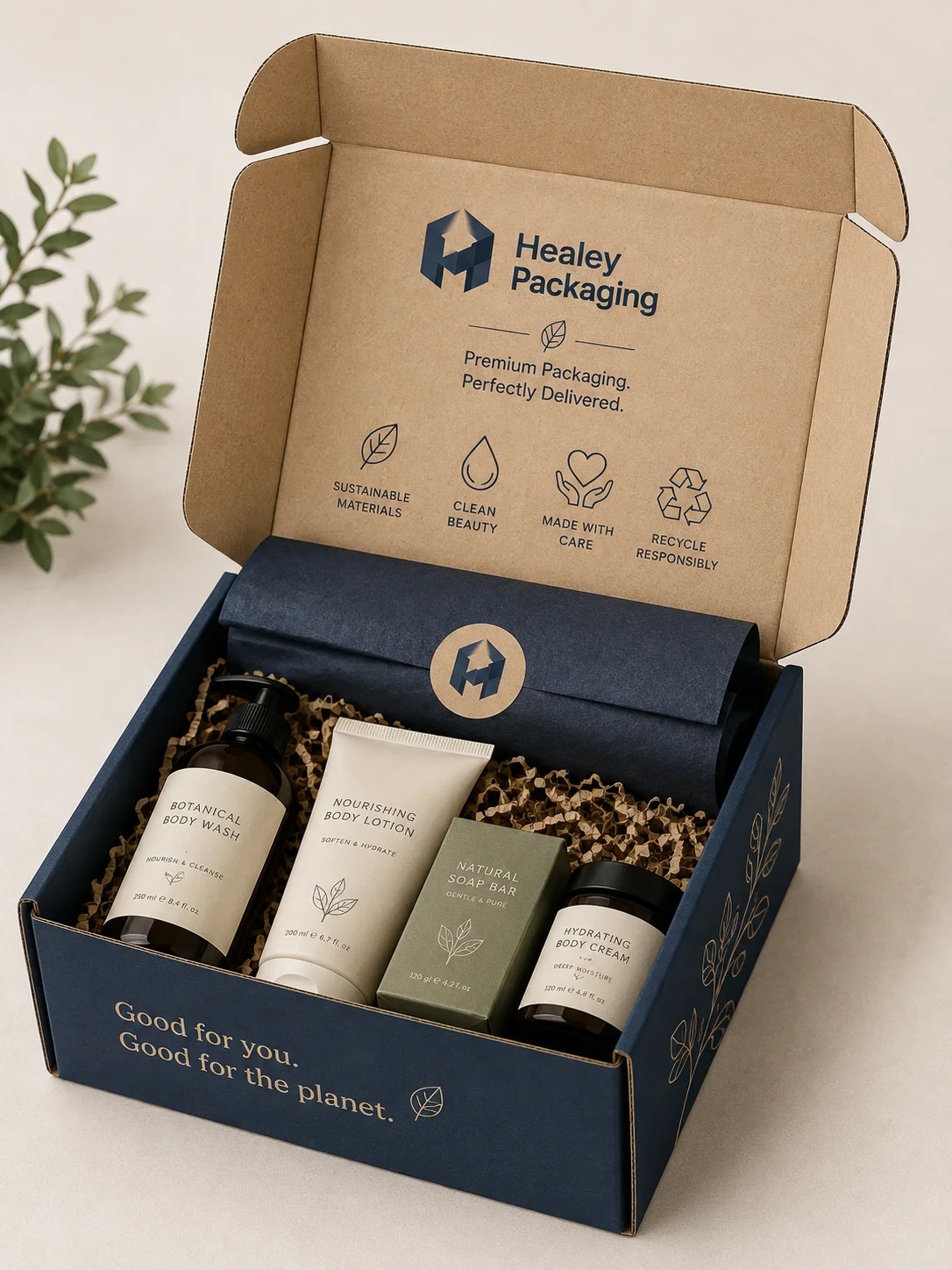 Mailer style box for personal care subscription products