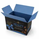 Open premium ballotin box for luxury chocolates