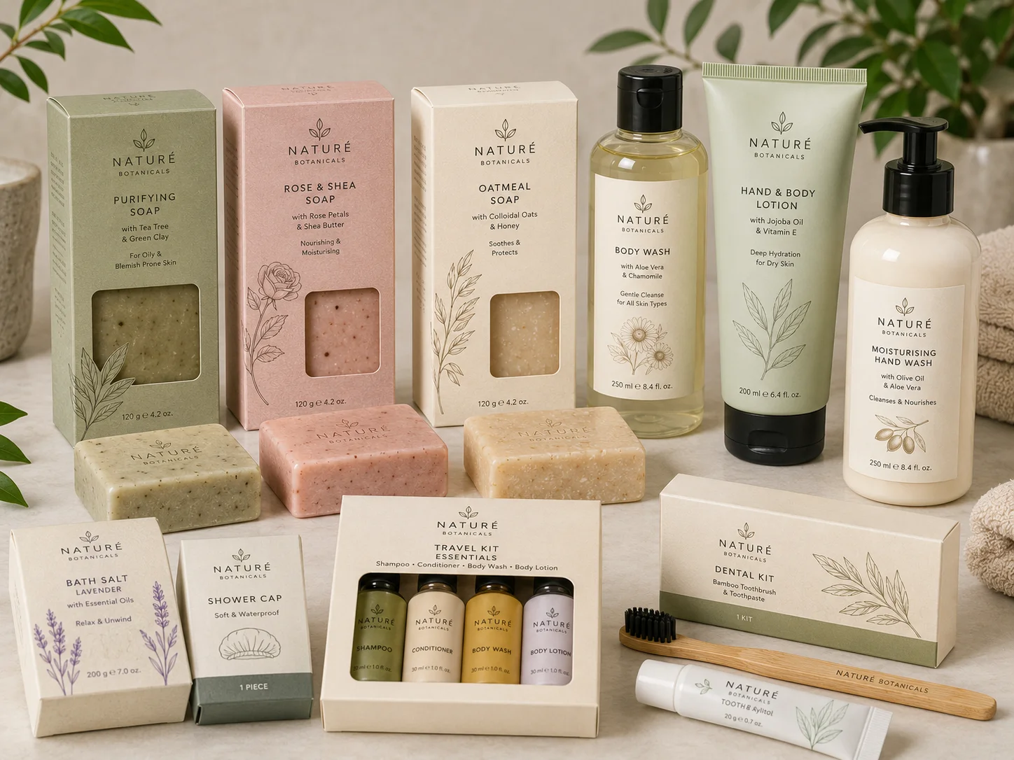 Soap and toiletries packaging for retail products