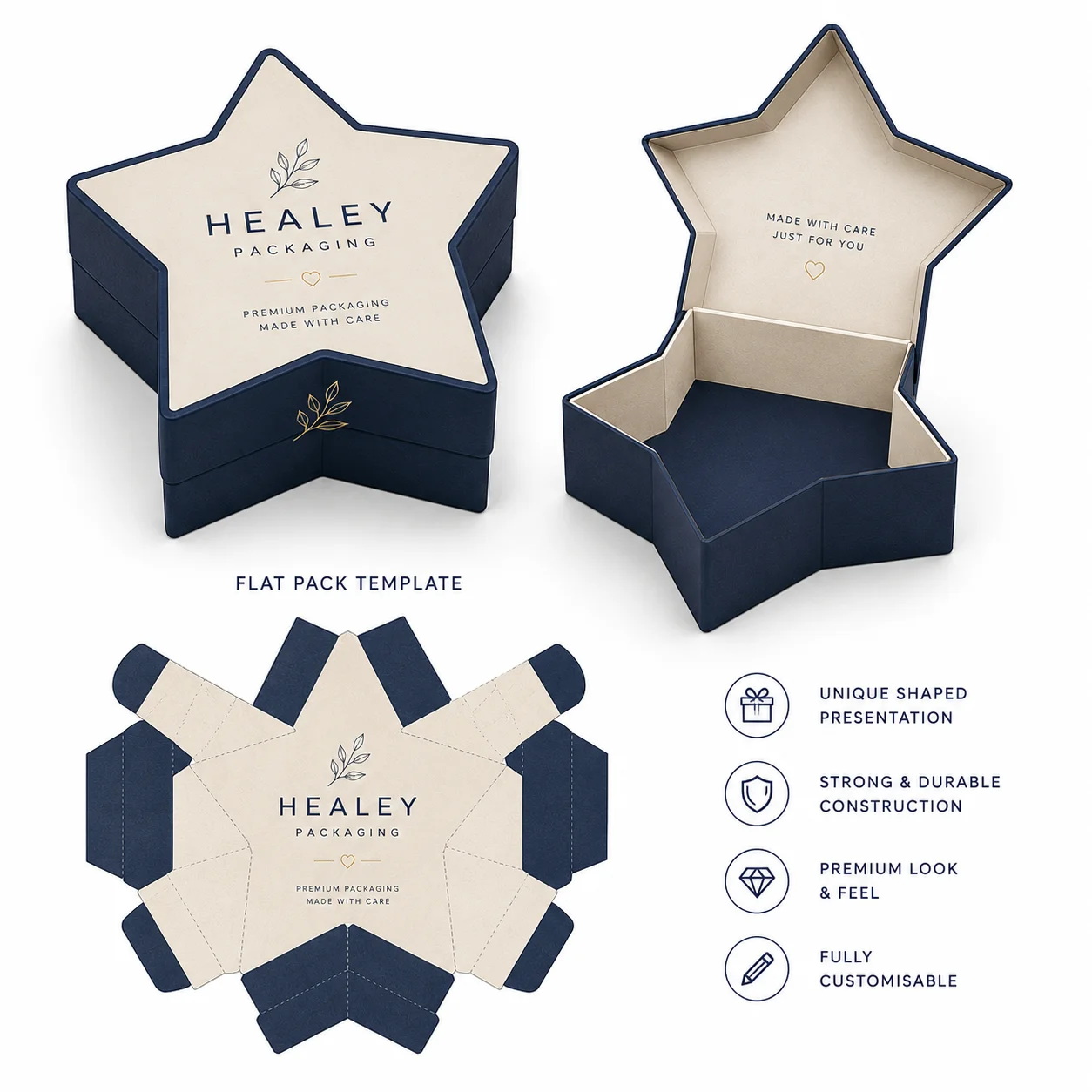 Specialist shaped gift box structure