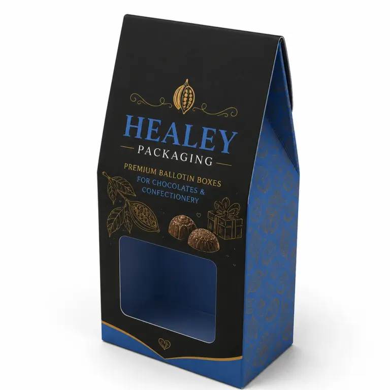 Window ballotin box for chocolates and confectionery