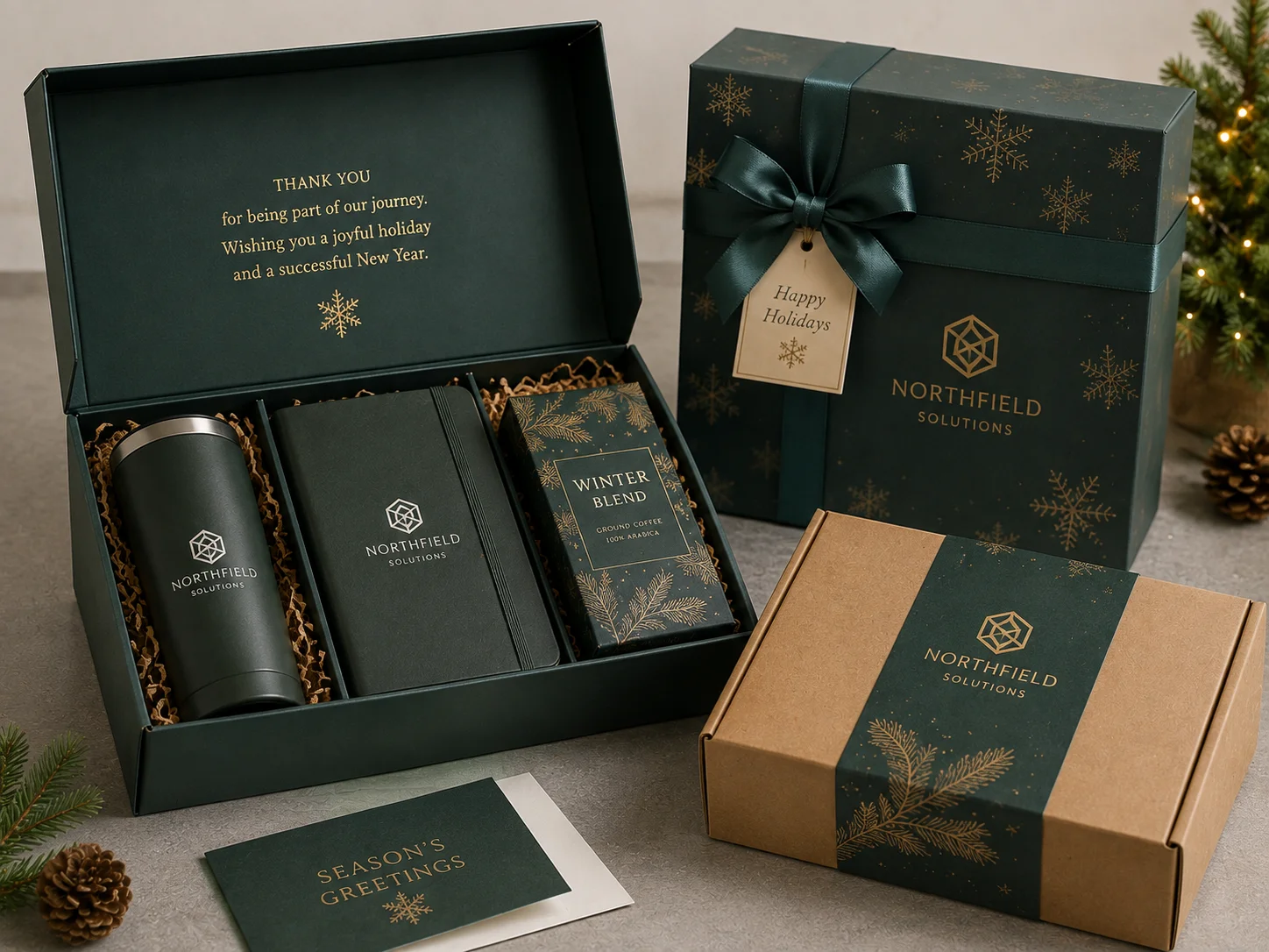 Branded Christmas corporate gift boxes for business gifting