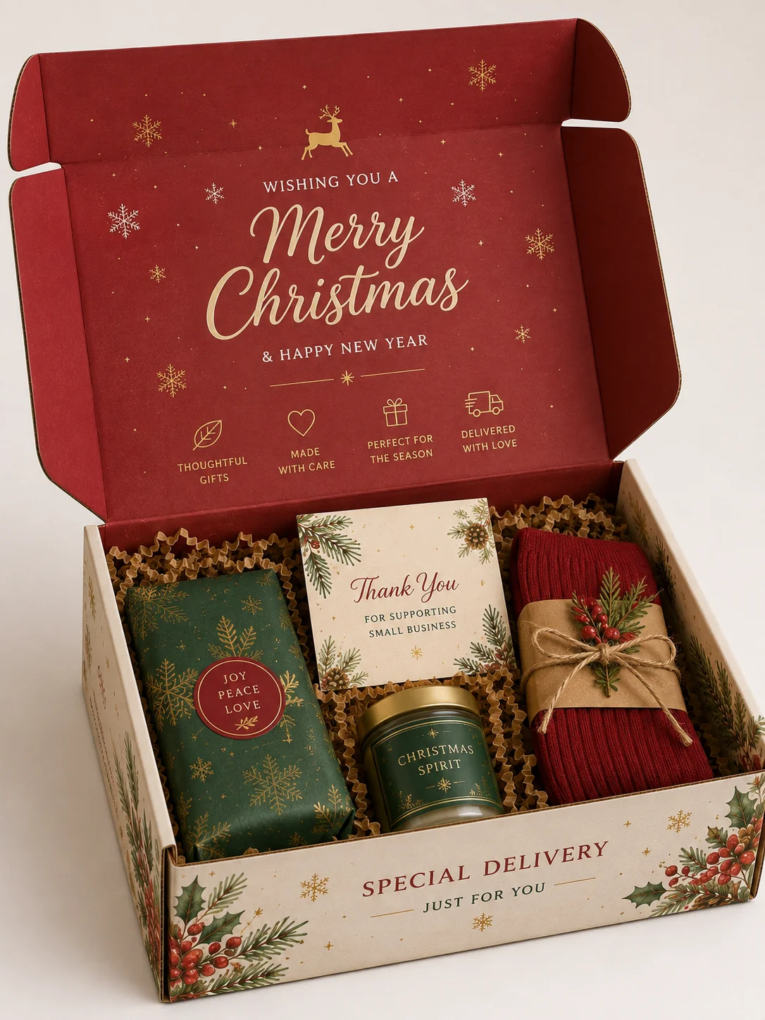 Christmas mailer box for ecommerce and seasonal gift sets
