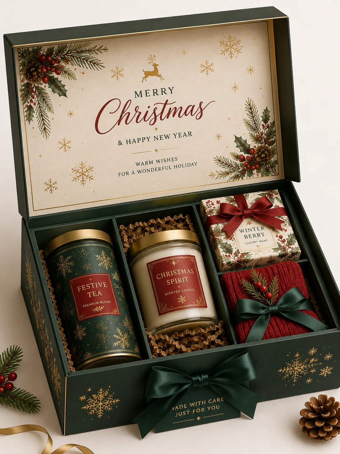 Rigid Christmas gift box for premium seasonal presentation