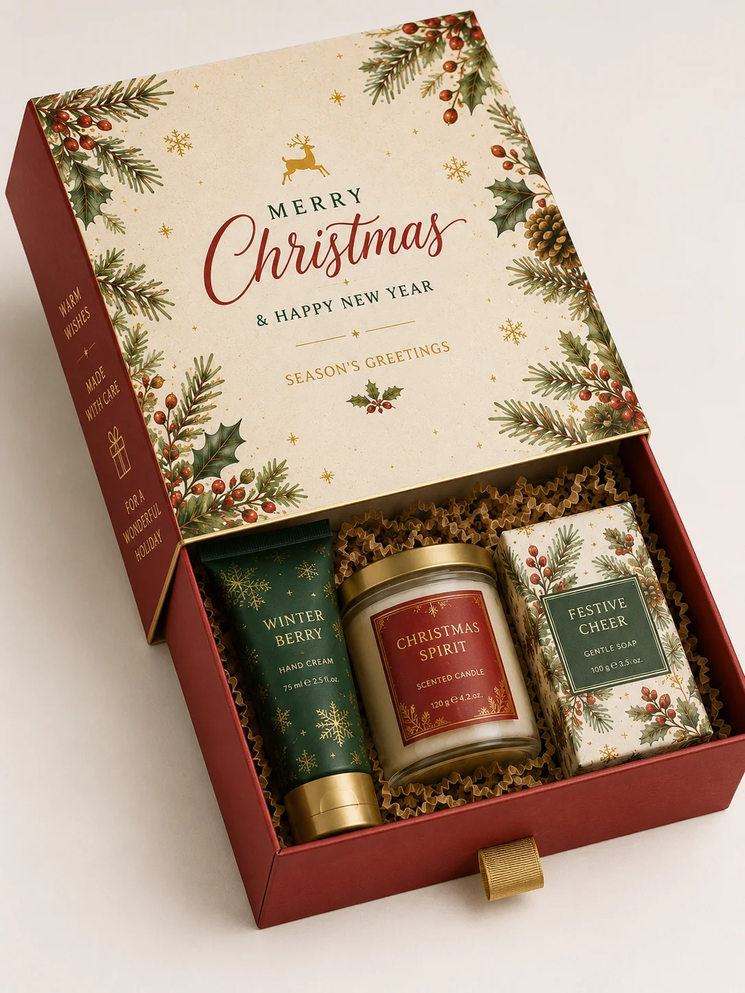 Sleeve and tray Christmas box for seasonal gift sets