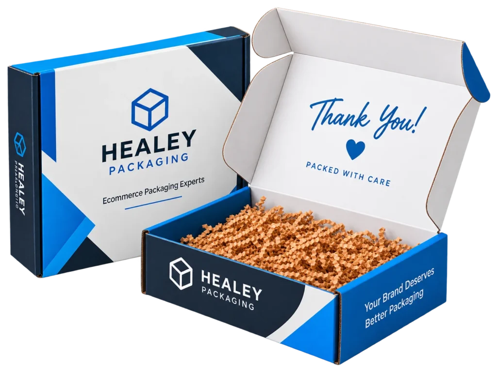 Custom ecommerce packaging boxes with protective filling