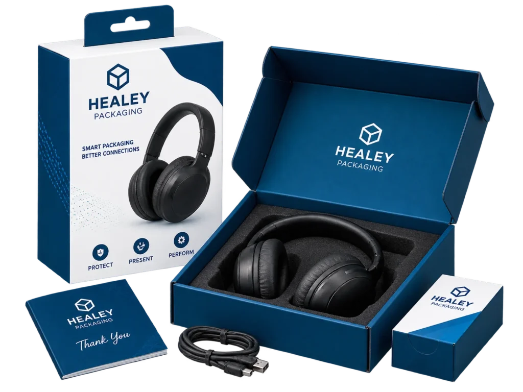 Custom headphone packaging boxes with protective foam inserts