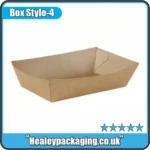 Kraft grease-resistant food tray for takeaway serving