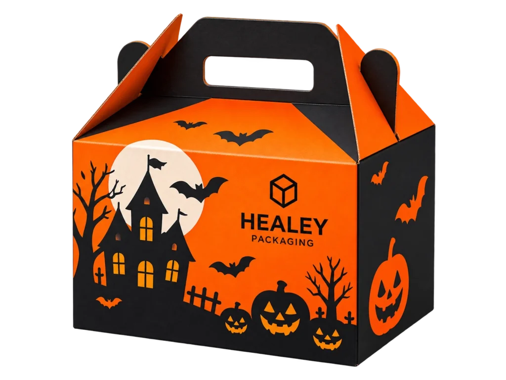 Custom Halloween gable packaging box with carry handle