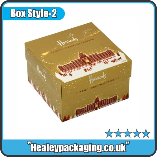 Premium Christmas pudding box with festive branded packaging