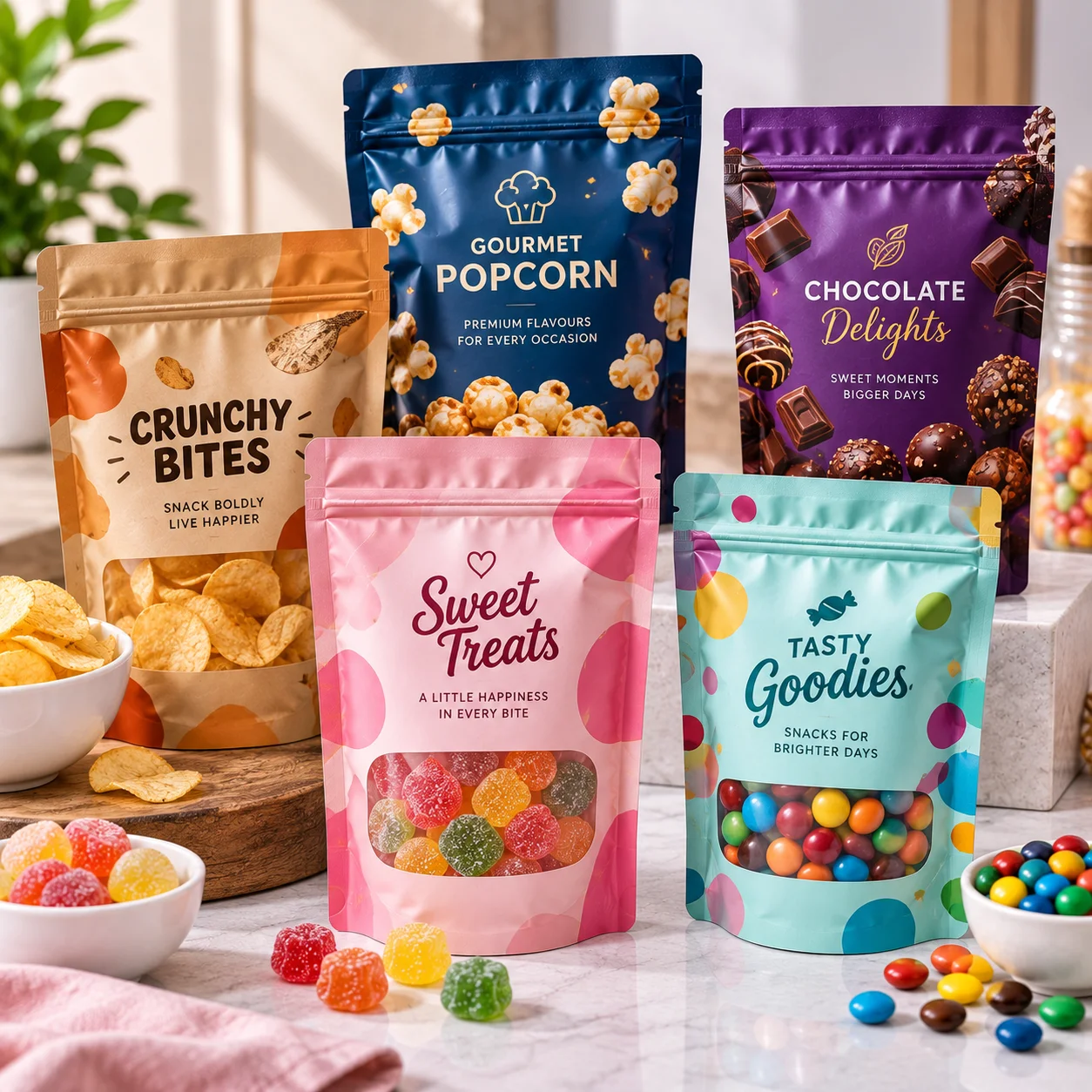 Mylar bags for snacks and confectionery