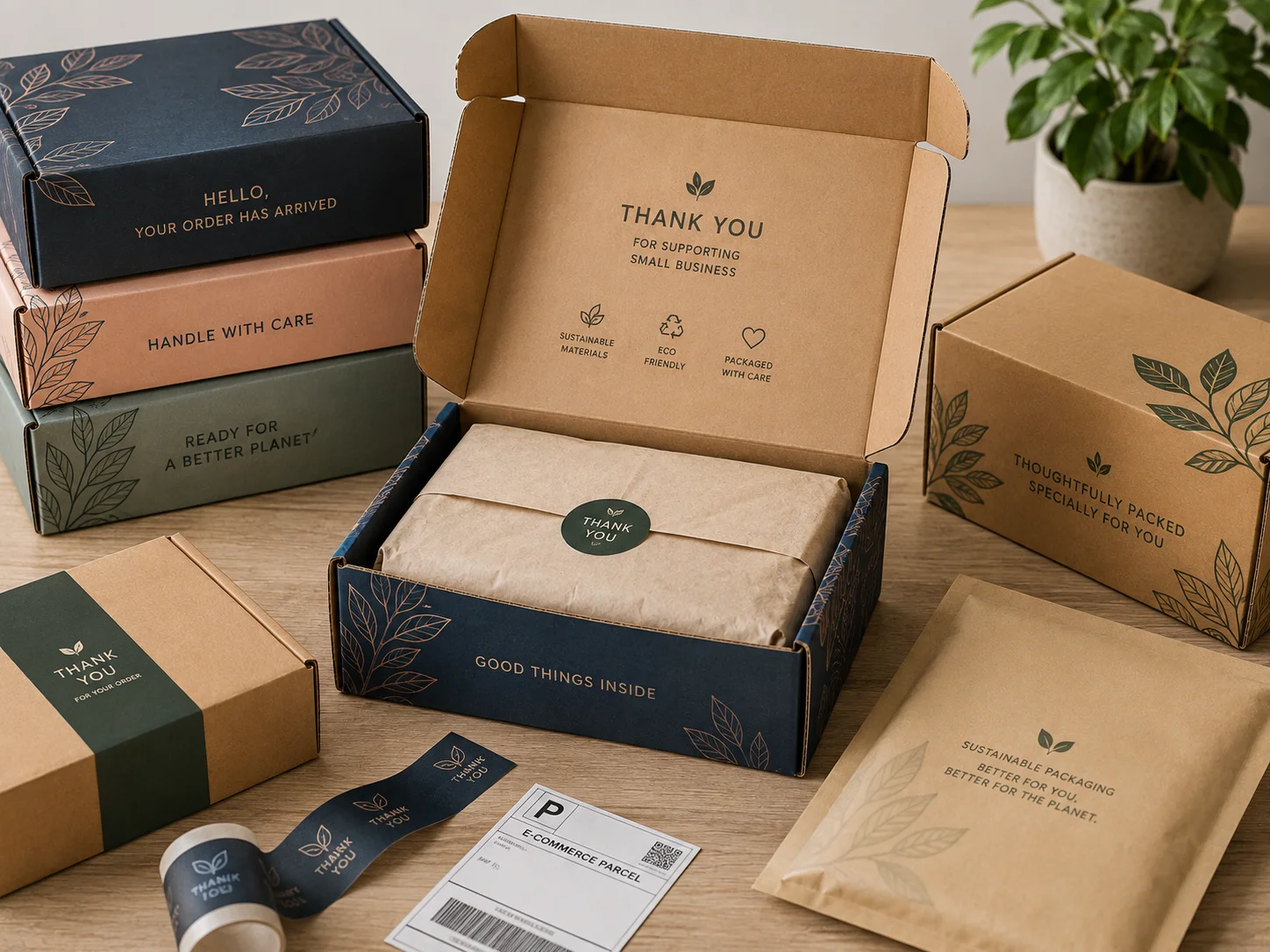 Custom ecommerce mailer and shipping boxes for online orders