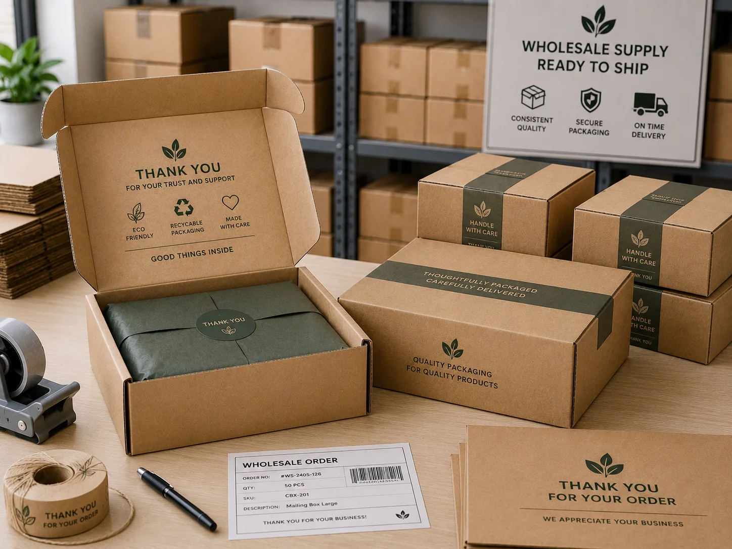 Custom ecommerce packaging boxes prepared for regular wholesale supply