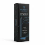 Custom printed black lip liner box with blue branding