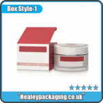 Custom face cream box displayed with cosmetic cream jar