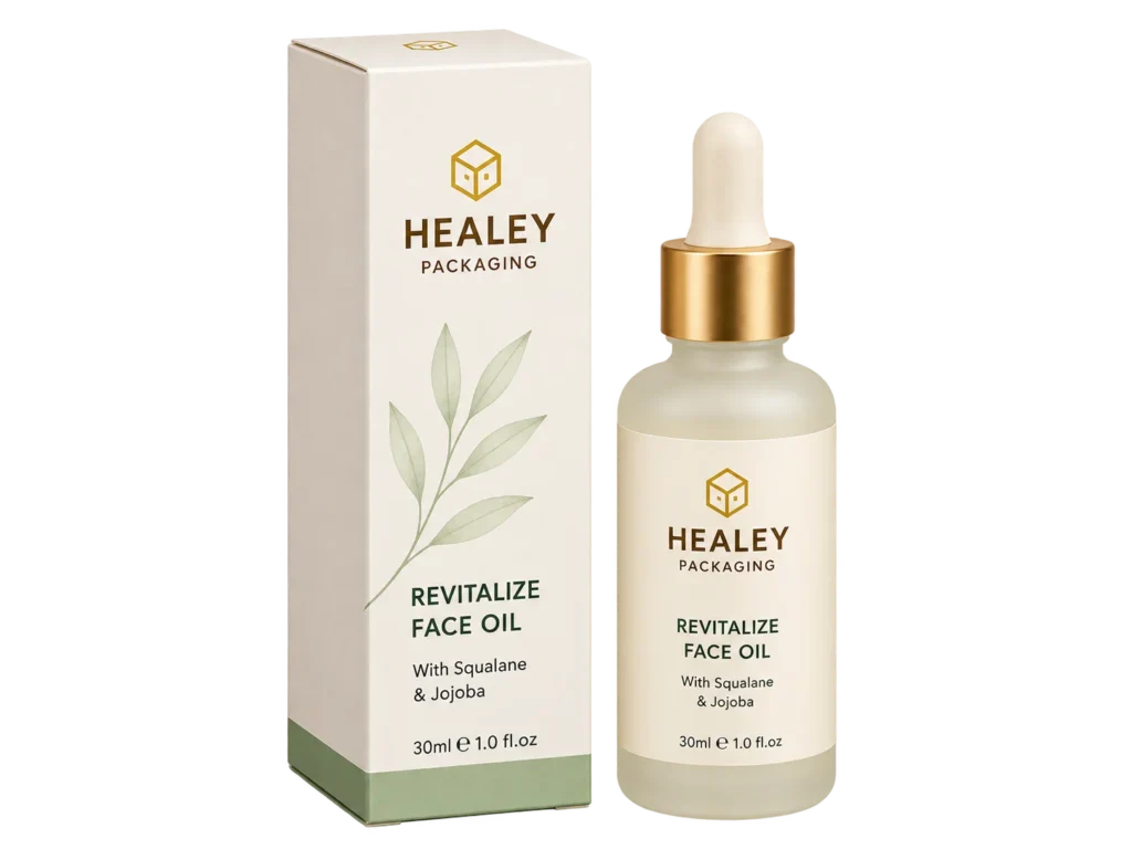 Custom face oil packaging box with dropper bottle