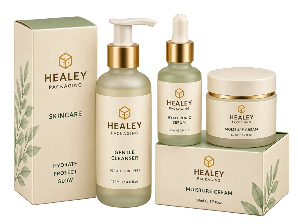Custom skincare packaging boxes for cleanser and cream