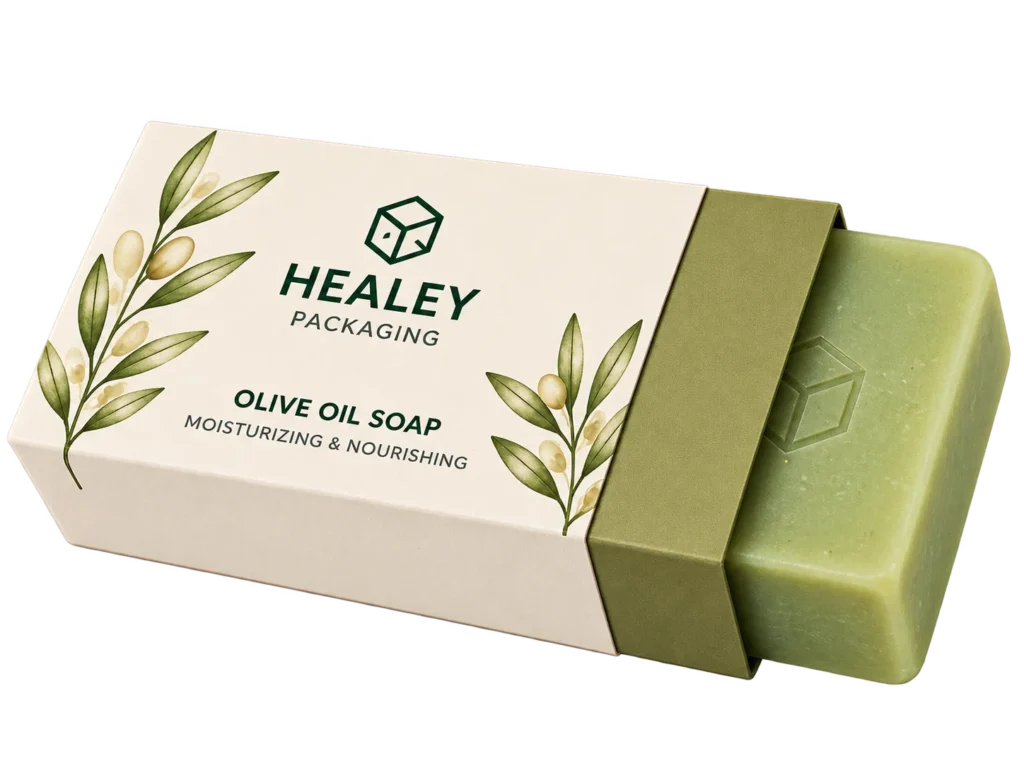 Custom drawer soap box with pull ribbon and printed sleeve